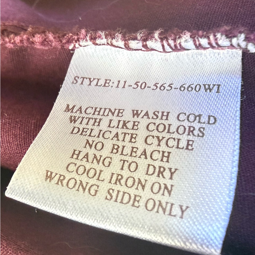 STETSON ladies western long sleeve blouse XL excellent condition burgundy - Picture 5 of 16